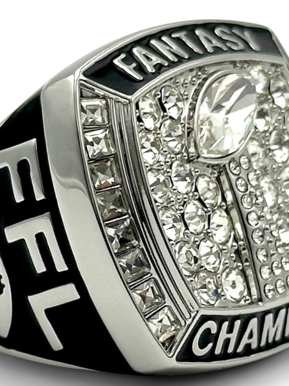 π£ Fantasy Football π Championship πSilver Tone Trophy Collectable Ring SZ 13 - Picture 3 of 9